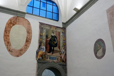 Workers at the famed Italian museum discovered two long-lost 16th-century frescoes while conducting renovations. Pictured here, a life-sized portrait of Grand Duke Cosimo II de’ Medici depicts the ruler towering over two female figures who act as allegories for the cities of Siena and Florence.