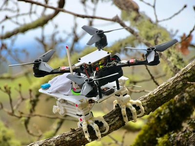 The quadrocopter dubbed &ldquo;SNAG&rdquo; has feet and legs modeled after a peregrine falcon