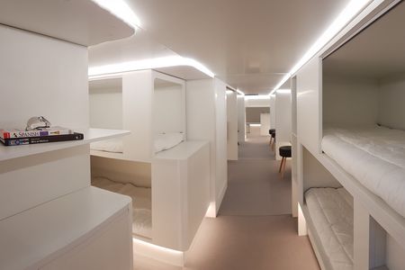Airbus and Zodiac Aerospace have teamed up on lower-deck modules like this one, with sleeping berths.