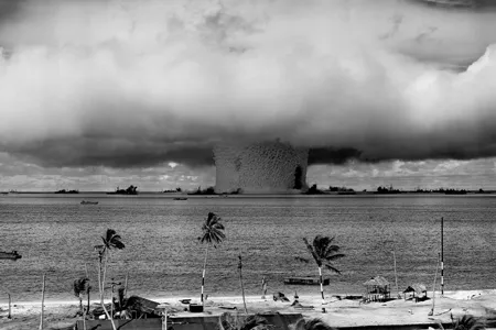 The "Baker" explosion at Bikini Atoll, July 25, 1946.