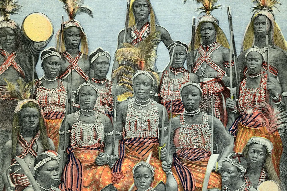 An 1897 photograph of Dahomey women warriors