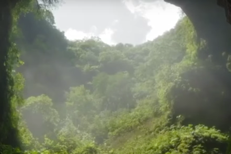 A sinkhole recently discovered in northwestern China.