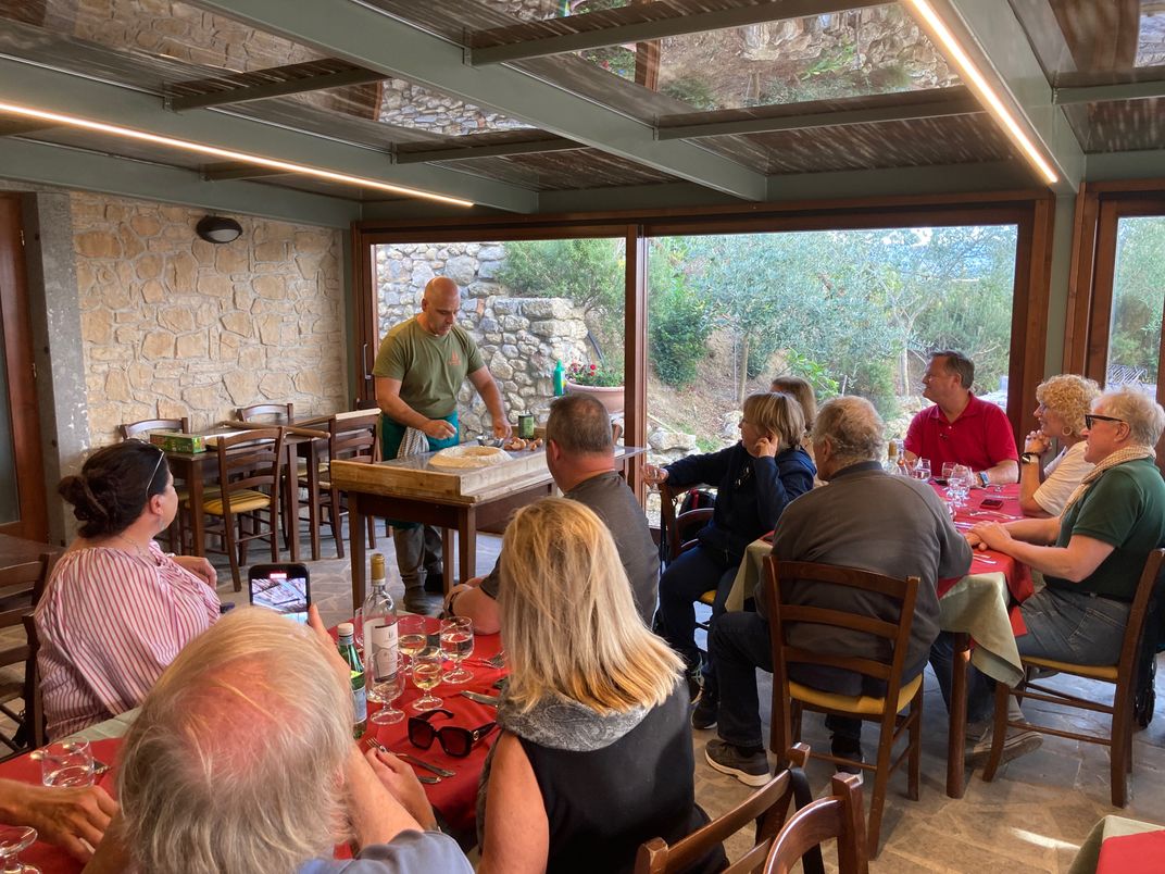 Attending a pasta making demonstration. Credit: Ashley Elston
