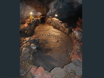 Elite Vikings constructed a huge stone boat for use in rituals at the Surtshellir cave.
