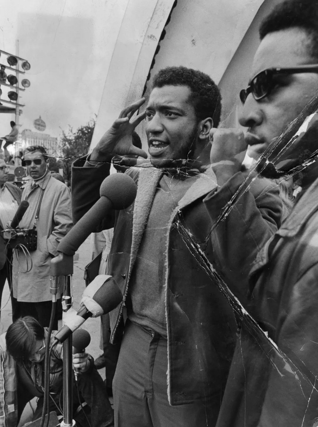 Fred Hampton speaks at a rally in Chicago's Grant Park in September 1969