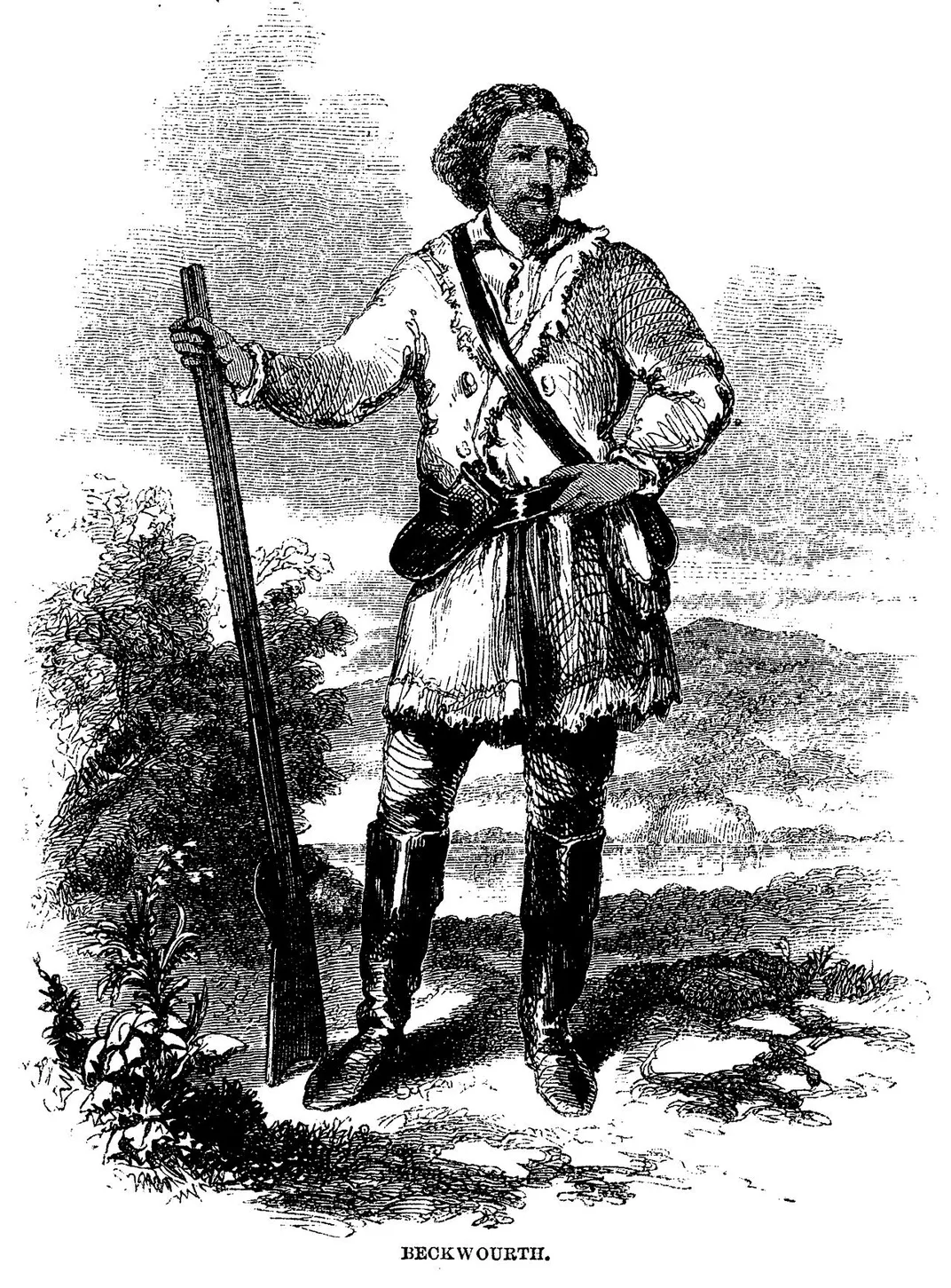 An illustration of Beckwourth as a fur trapper