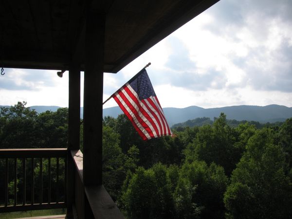 Flying the flag from Creston porch thumbnail