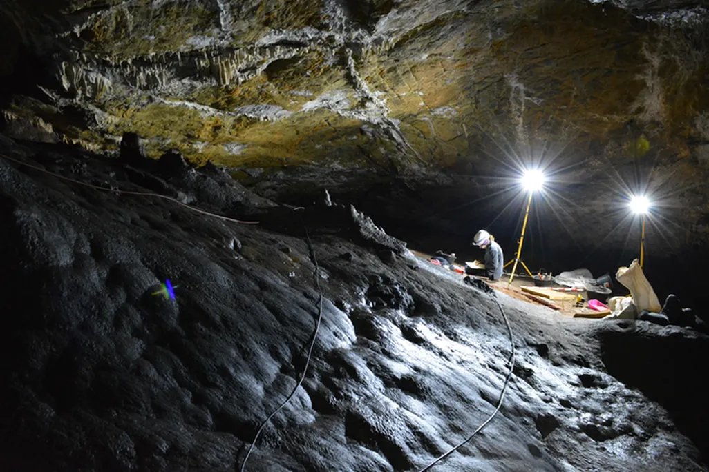 Archaeologists inside Cueva de Ardales