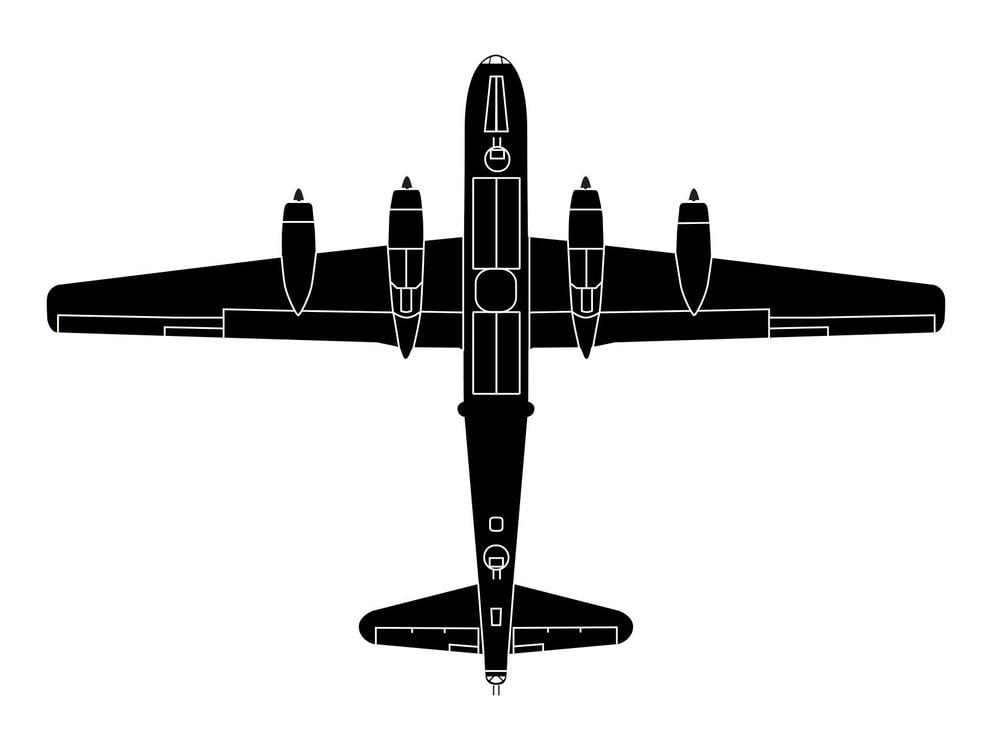BOEING B-29 SUPERFORTRESS<br>
The bomber that ended the war; the only one ever to drop atomic bombs in combat. Long, slender fuselage; tail like a B-17’s.