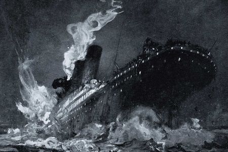 The Titanic sank around 2:20 a.m. on April 15, 1912, after hitting an iceberg in the Atlantic Ocean.