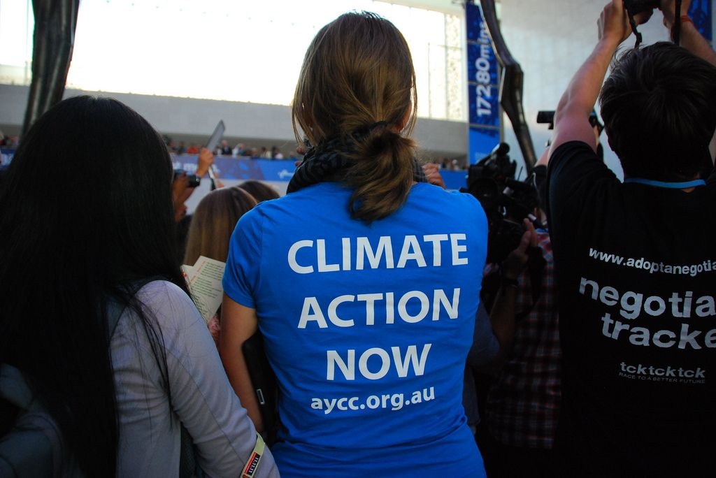 Climate justice protestors in Doha.