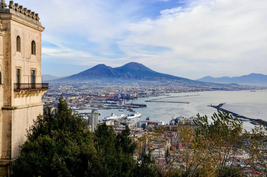 City of Naples with Mt. Vesuvius on the horizon Credit:  Francesco Baerhard