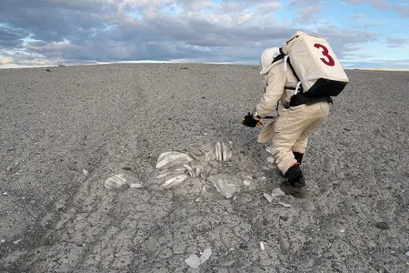 An astronaut on Mars? Nope—some guy in a space costume.
