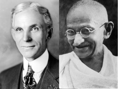 Henry Ford and Mohandas Gandhi exchanged tokens of mutual admiration during World War II.