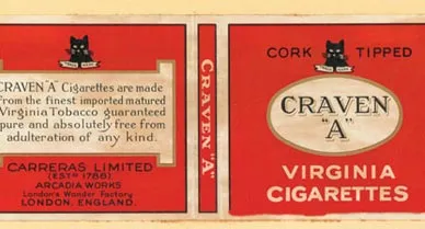 The eye-catching cigarette packages in Johnson's collection served as advertisements as well as containers, testaments to legions of company artists. English Craven A's, American One-Elevens and Scottish Cuba Blends are from the first half of the 20th century.