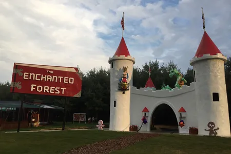 The Castle and the Enchanted Forest Sign as they look today on Clark's Elioak Farm.