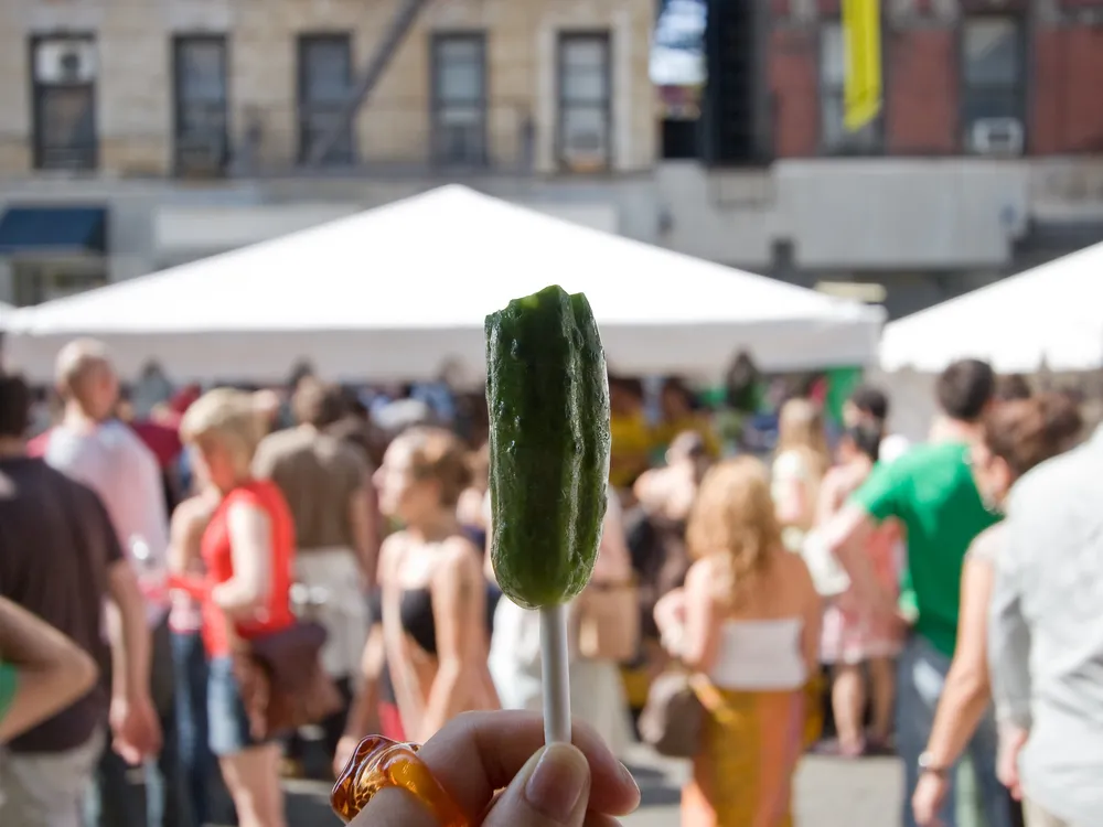 pickle on a stick at fair