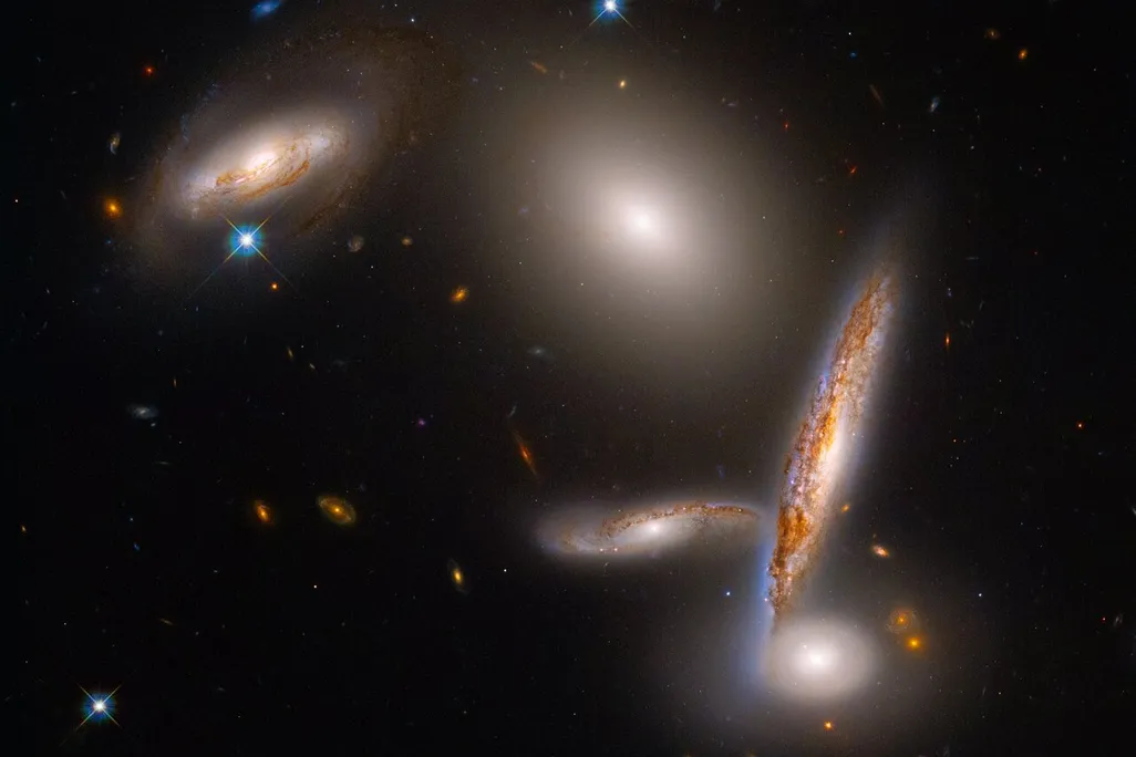 A space image of five galaxies clustered together