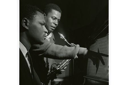 Wayne Shorter and McCoy Tyner at Shorter's April 29, 1964 session for "Night Dreamer" at the Van Gelder Studio, Englewood Cliffs, New Jersey