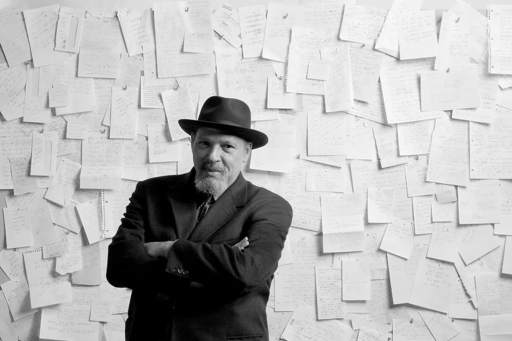 August Wilson with arms folded