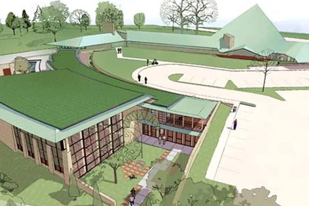 Rendering of the old Meeting House and the green addition