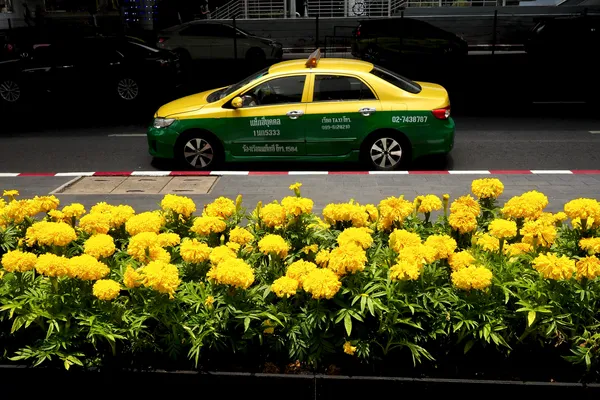 Taxis and flowers in Bangkok thumbnail