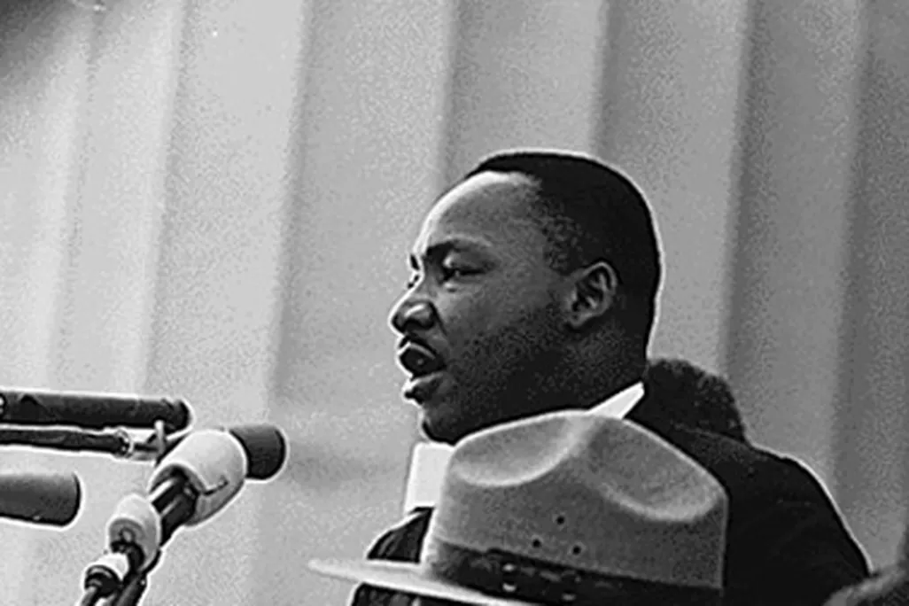 Martin Luther King, Jr. delivering his famous speech