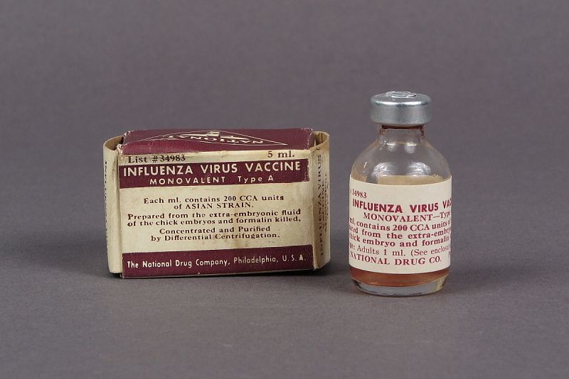 Vial and packaging for the 1957 H2N2 vaccine