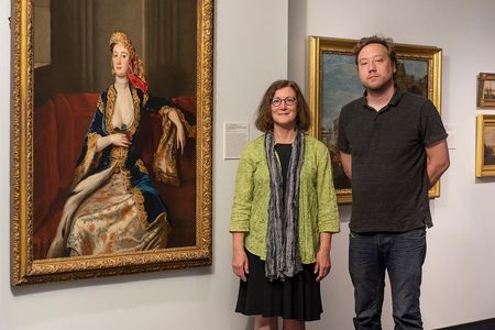 Researchers at the Spencer Museum of Art in Lawrence, Kansas, have attributed the painting to British portraitist and illustrator John Vanderbank