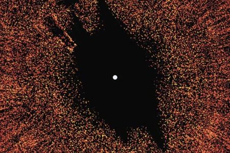 Today’s state-of-the-art in imaging planets around other stars: combined Hubble telescope pictures (taken years apart) show a world three times as massive as Jupiter circling the star Fomalhaut.