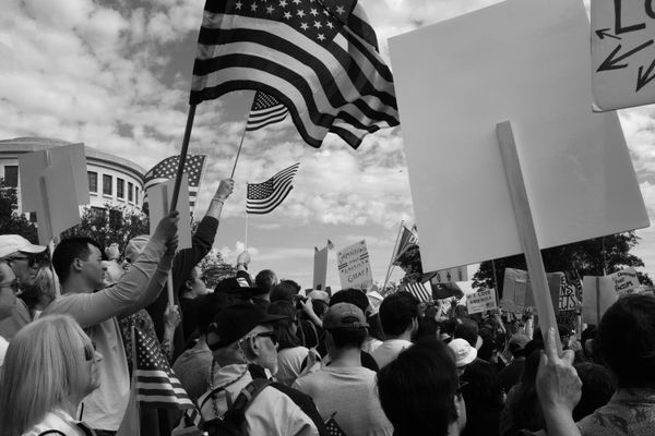 American Flags at the No Kings Protest in the District, October 2025 thumbnail