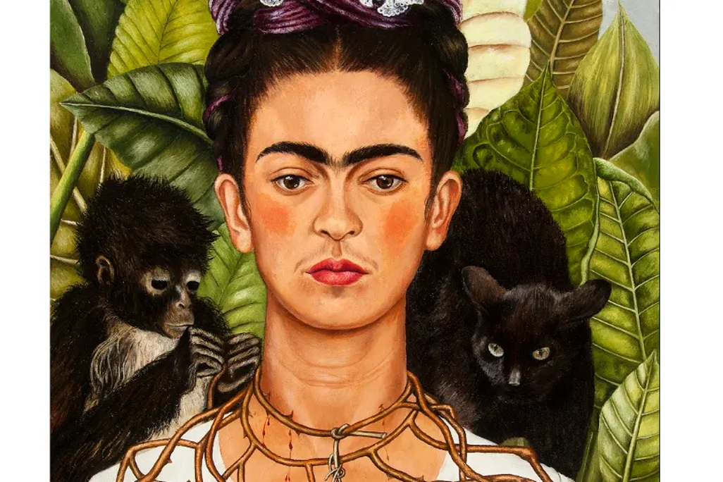 Artwork - Self-Portrait with thorn necklace and hummingbird.png
