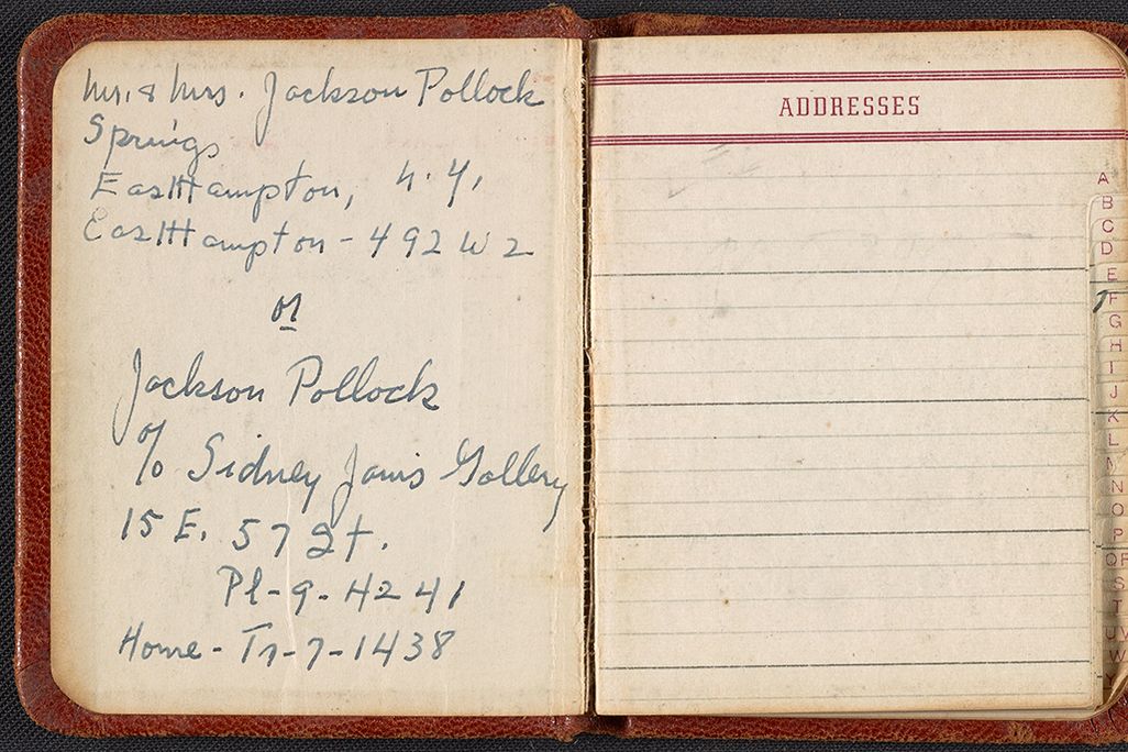 Jackson Pollock and Lee Krasner's address book