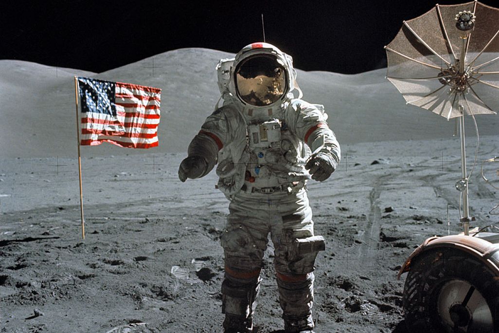 Eugene Cernan on the surface of the Moon, December 1972.