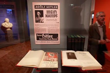 Copies of Hitler's Mein Kampf are displayed at a German museum. The controversial manifesto has been banned in Germany since the end of World War II.