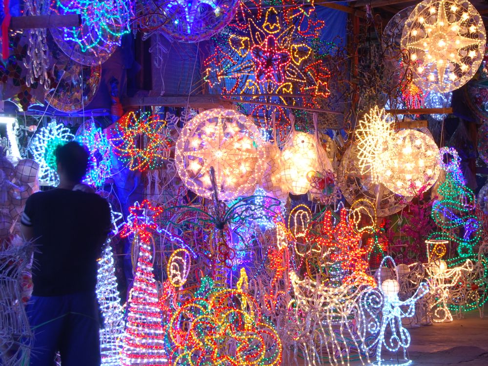 A kaleidoscope of Christmas lights