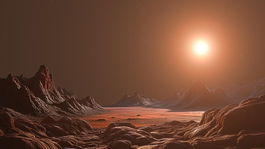 Recreation of the landscape of the exoplanet Barnard b