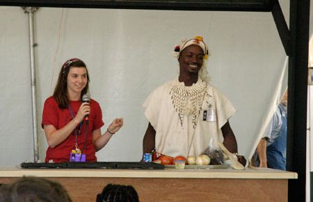 Presenters at the Peace Corps Home Cooking stage at the 2011 Smithsonian Folklife Festival