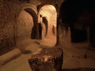 The newfound ruins could outshine their neighbor, the underground city of Derinkuyu (pictured).