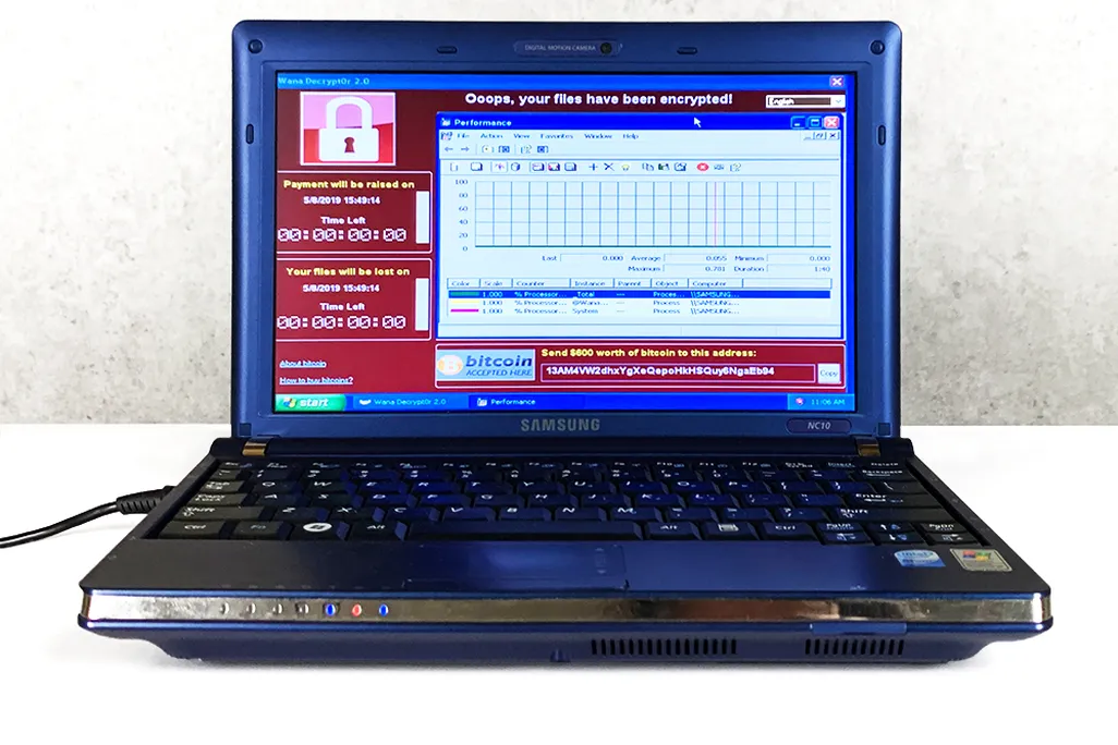 laptop infected with six viruses