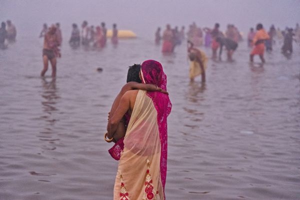 Devotees taking the holy dip at GangaSagar. Nikon D750, 24-120 Lens, f/4, ISO-3200, s-1/160s, f-98mm thumbnail