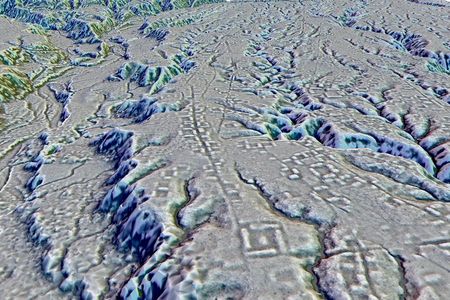 The area was surveyed using lidar technology, which revealed a large-scale network of roads and platforms.