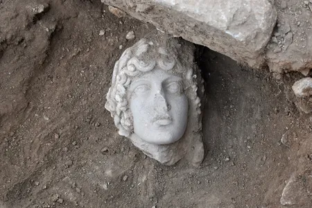 The marble statue likely depicts the Greek god Apollo and decorated a fountain in Philippi.