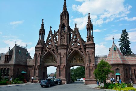 Green-Wood Cemetery's Gothic Revival entrance