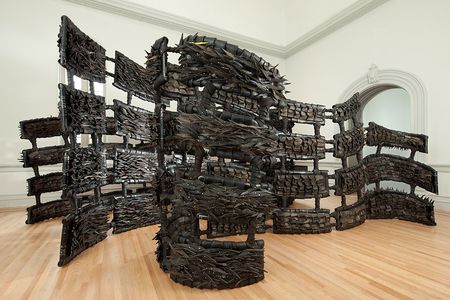 Anonymous Donor looms, at more than ten feet tall. “As you are walking through it you’re just engulfed by the object,” says curator Nicholas Bell.