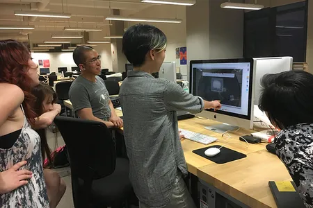 Participants in "The Leading Strand" project share their prototypes with each other.