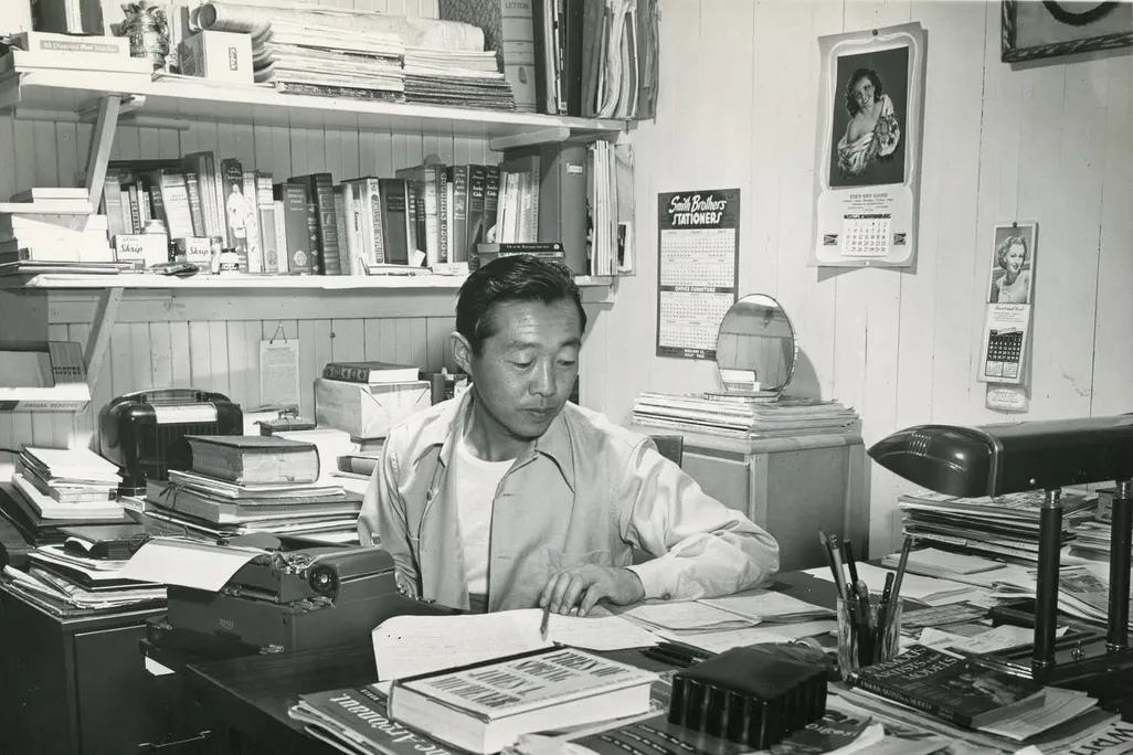 Mori in his office working