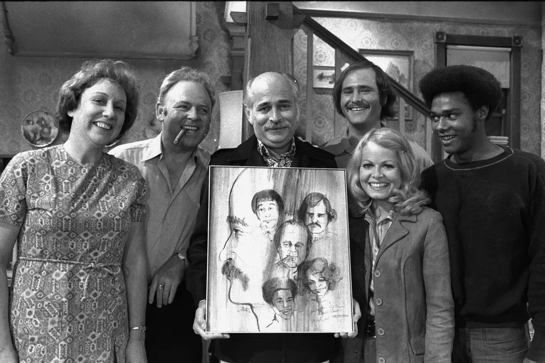 Lear with the cast of All in the Family