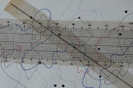 The score for John Cage’s indeterminate composition “Fontana Mix”