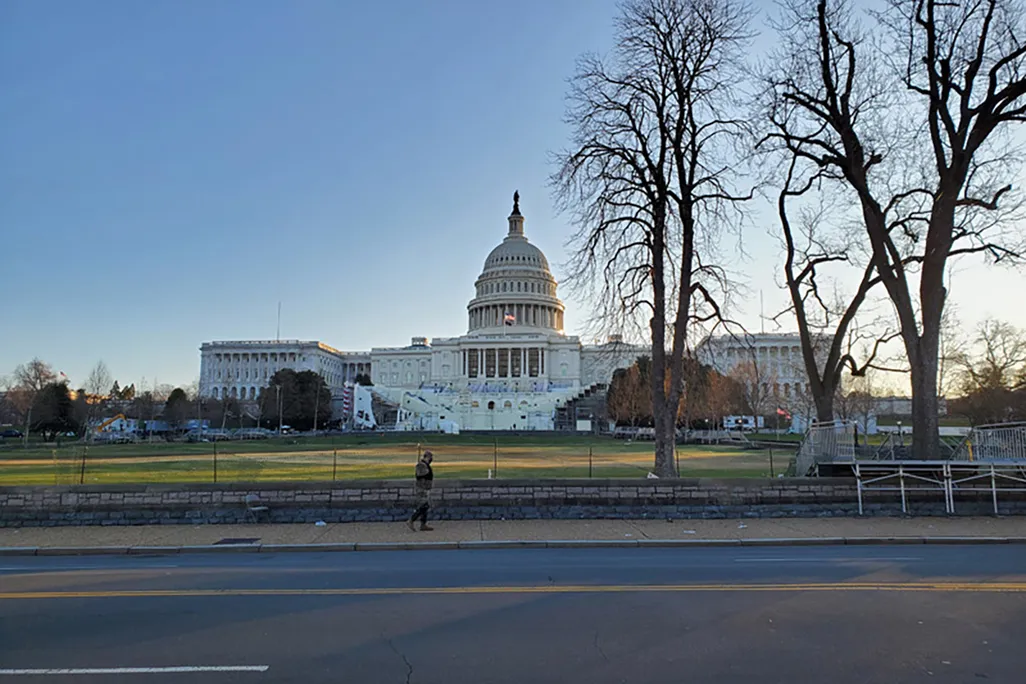 The Capitol building fenced off on January 7